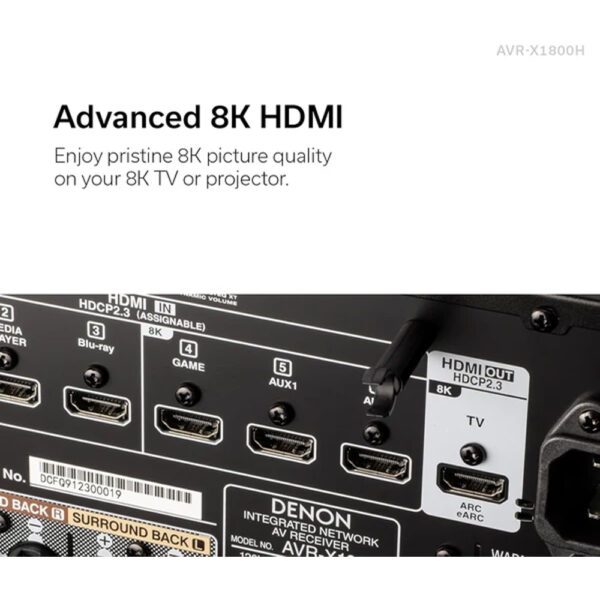 Denon AVR-X1800H 7.2-Channel 8K AV Receiver with HEOS® Built in - Image 6