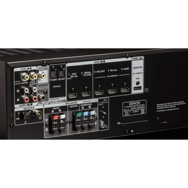 Denon AVR-X250BT 5.1 Channel 4K Ultra HD AV Receiver With Bluetooth - Image 5